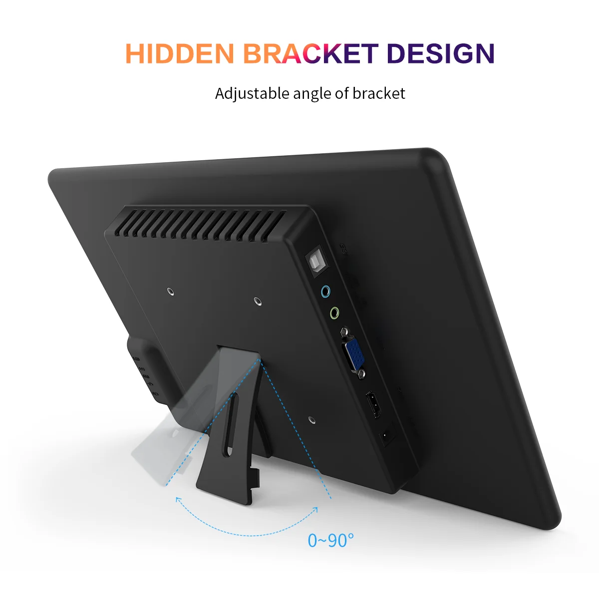 13.3 inch Touch Screen Monitor FHD 1920X1080 Suitable for Phone Laptop Inside Speaker Compatible with HDMI VGA USB Type-C-5