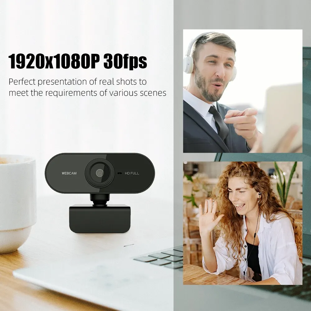 Full HD 1080p Webcam USB With Mic Mini Computer Camera,Flexible Rotatable , for Laptops, Desktop Webcam Camera Online Education-2