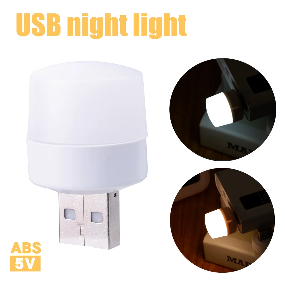 1-10Pcs Mini USB Night Light Warm White Eye Protection Book Reading Light USB Plug Computer Mobile Power Charging LED Night Lamp-5