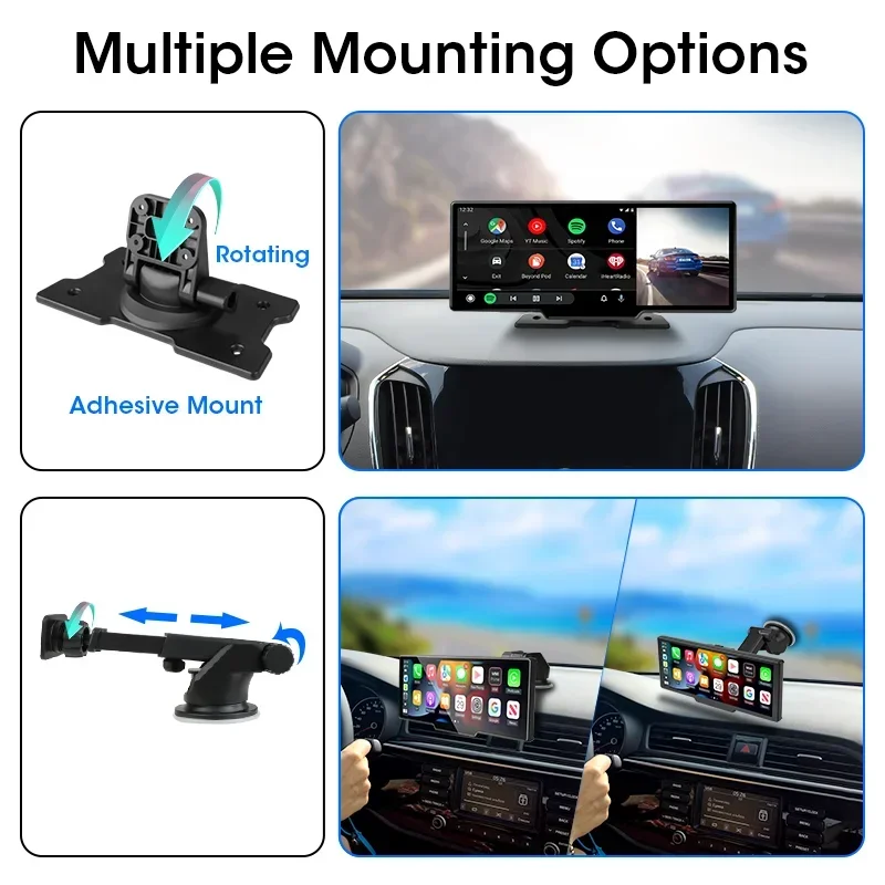 10.26'' Dash Cam 4K Car Mirror Video Player Wireless Carplay Android Auto GPS Car Monitor Multimedia Rearview Camera Dashboard-2