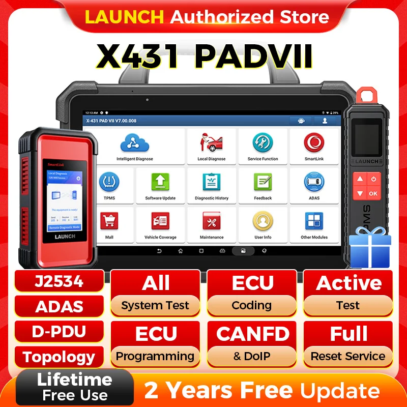 LAUNCH X431 PAD 7 VII PAD7 PADVII Car Diagnostic Tools J2534 Smartlink Automotive Scanner Auto Diagnost Online Programming OBD-2