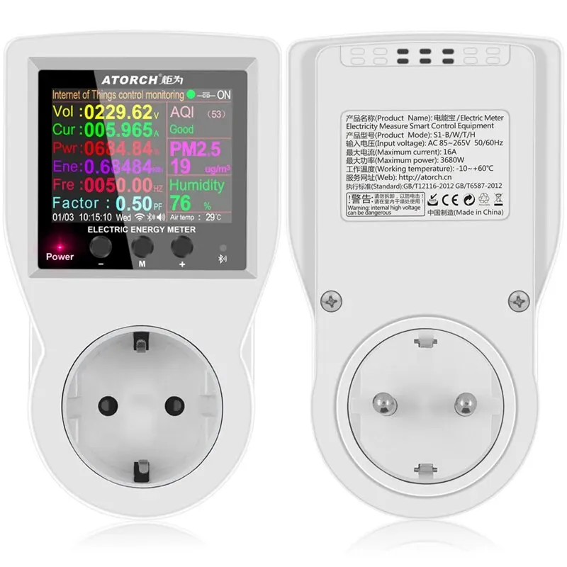 AC85-265V 16A Tuya WIFI Smart Socket Digital Wattmeter Electricity Consumption Power Kwh With Switch Power Energy Meter-4
