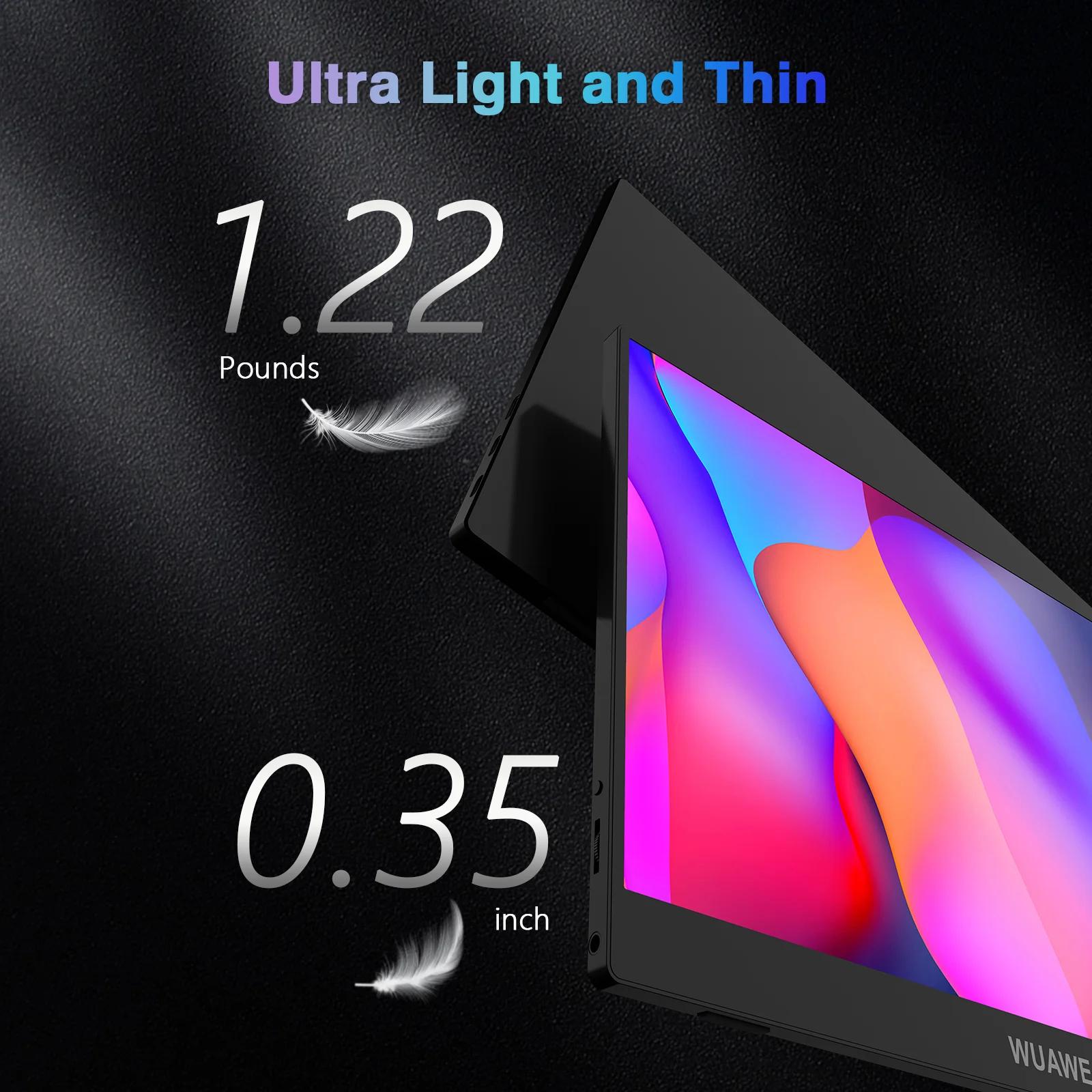 WUAWE 14inch Portable Monitor 1920*1080 USB-C HDMI and Type-C Travel Monitor, External Second Computer Monitor for PC Mac Phone-6