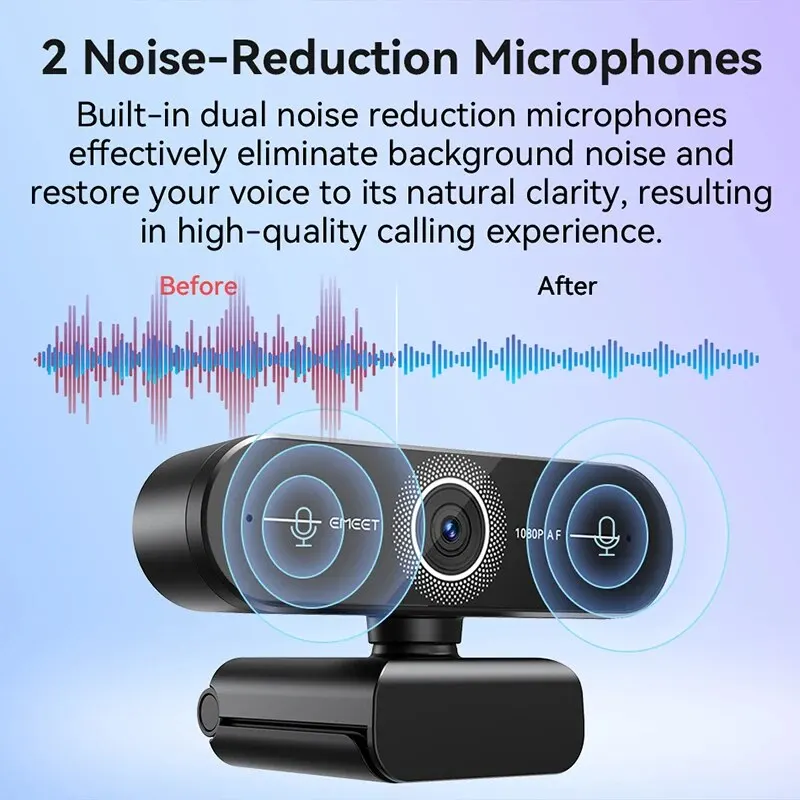 4K Webcam 1440P 2K Web Camera 1080P EMEET C60E Autofocus USB Computer Camera for Living/ Video Call/ Conference-3