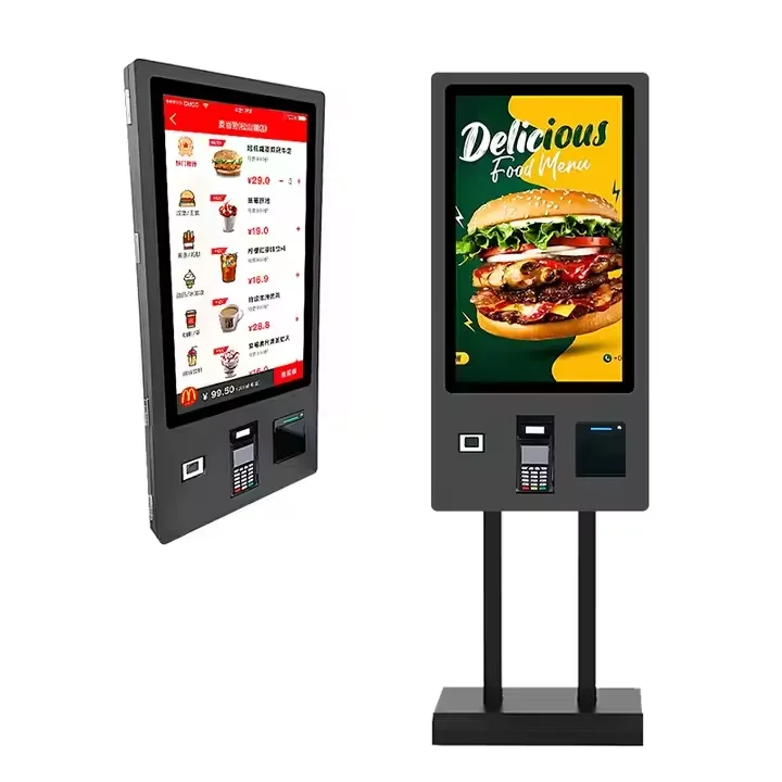 32'' Interactive Floor Standing Double Side Automatic Touch Screen Self-service POS Payment Terminal LCD Kiosk