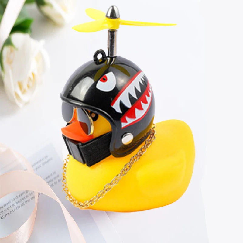Car Broken Wind Helmet Small Yellow Duck Car Decoration Accessories Wind-breaking Wave-breaking Duck Cycling Decor Goods Gift-3