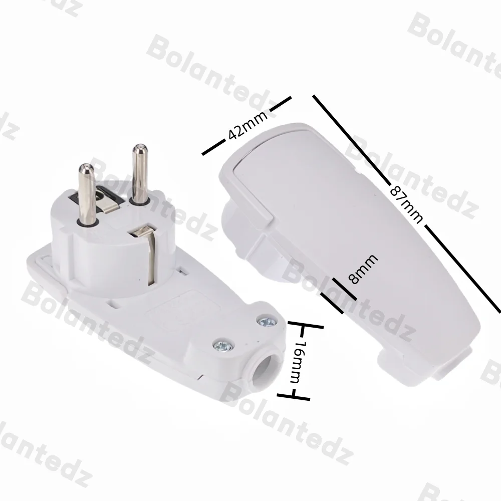 France Germany Plug Adapter 16A Male AC Outlets Rewireable Schuko Electeic Socket Euro Connector Ultra Thin Hidden Power Plug-5