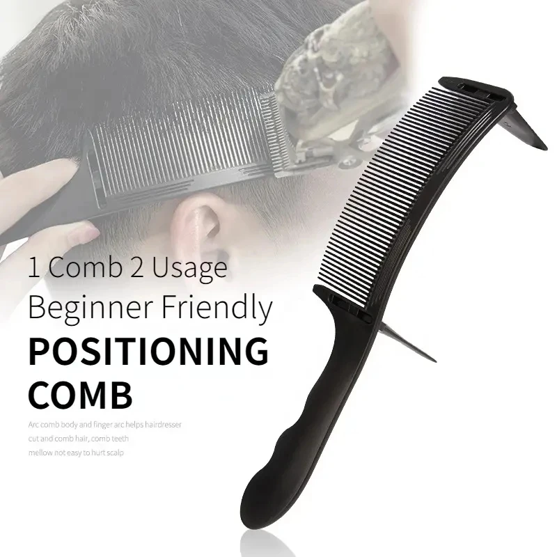 Barber Flat Top Haircut Comb Curved Hair Clipping Cutting Arced Comb Professional Hair Cutting Curved Positioning Comb-4
