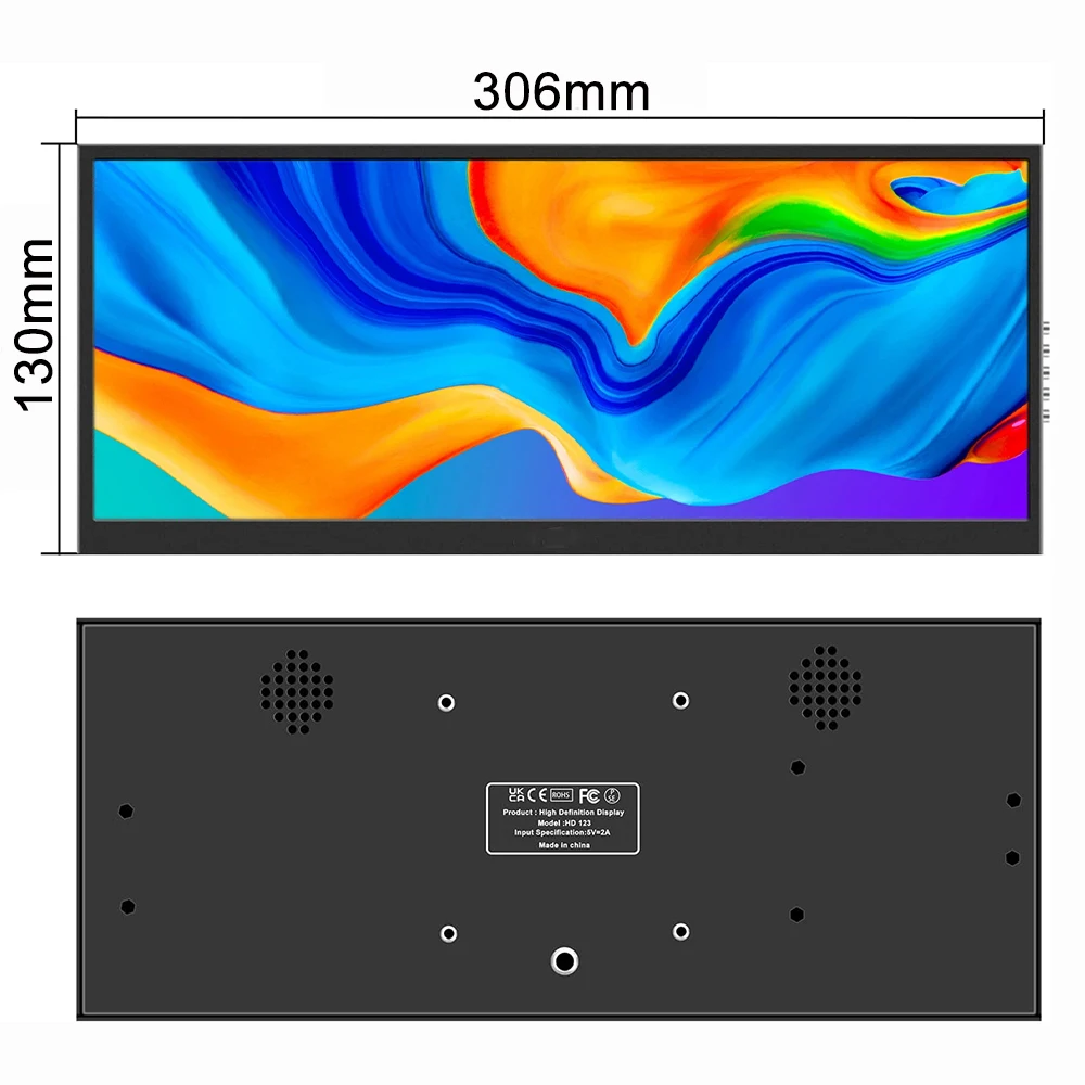 12.3‘’ Touch Portable monitor LCD Display IPS 1920x720 Extended Monitor for Raspberry Pi 5 4 3 Laptop PC GPU CPU Monitoring-3