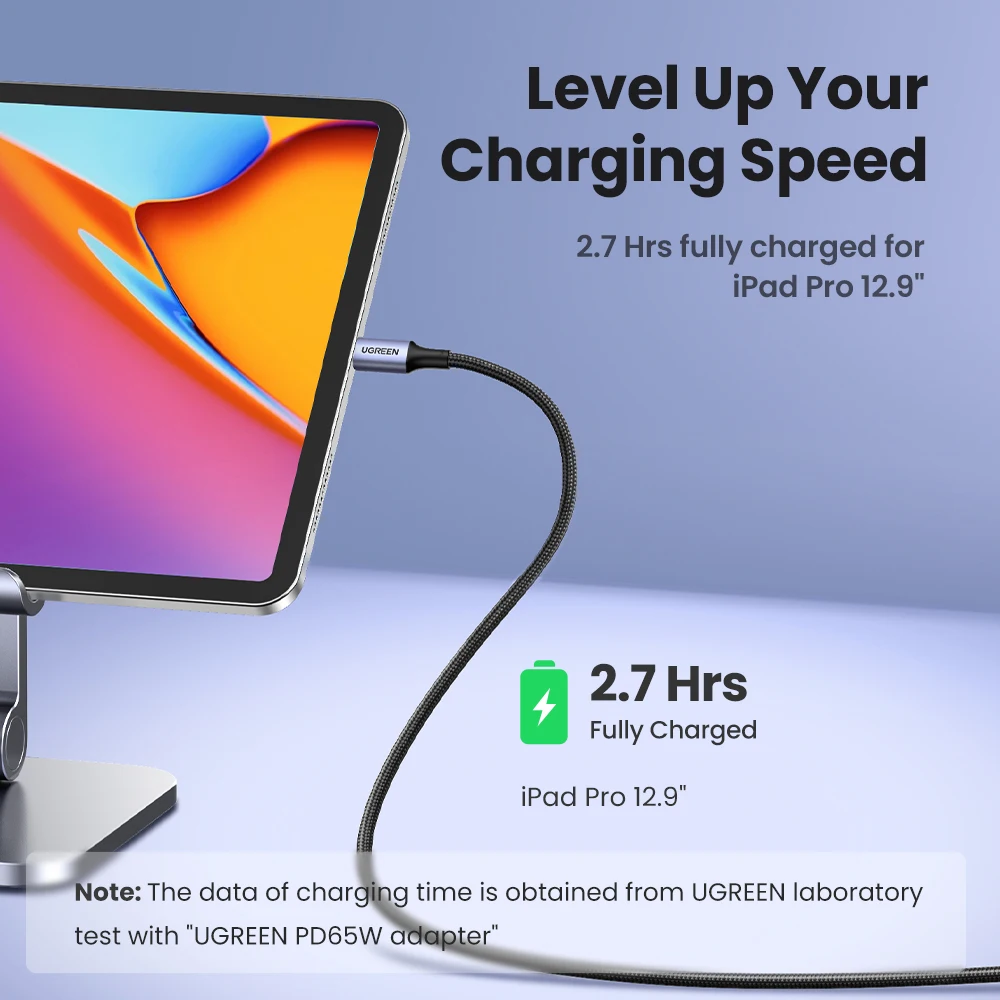 UGREEN 100W USB Type C To USB C Cable For Macbook iPad Samsung Xiaomi PD Fast Charging Charger Cord 5A E-Marker Chip Fast USB C-3