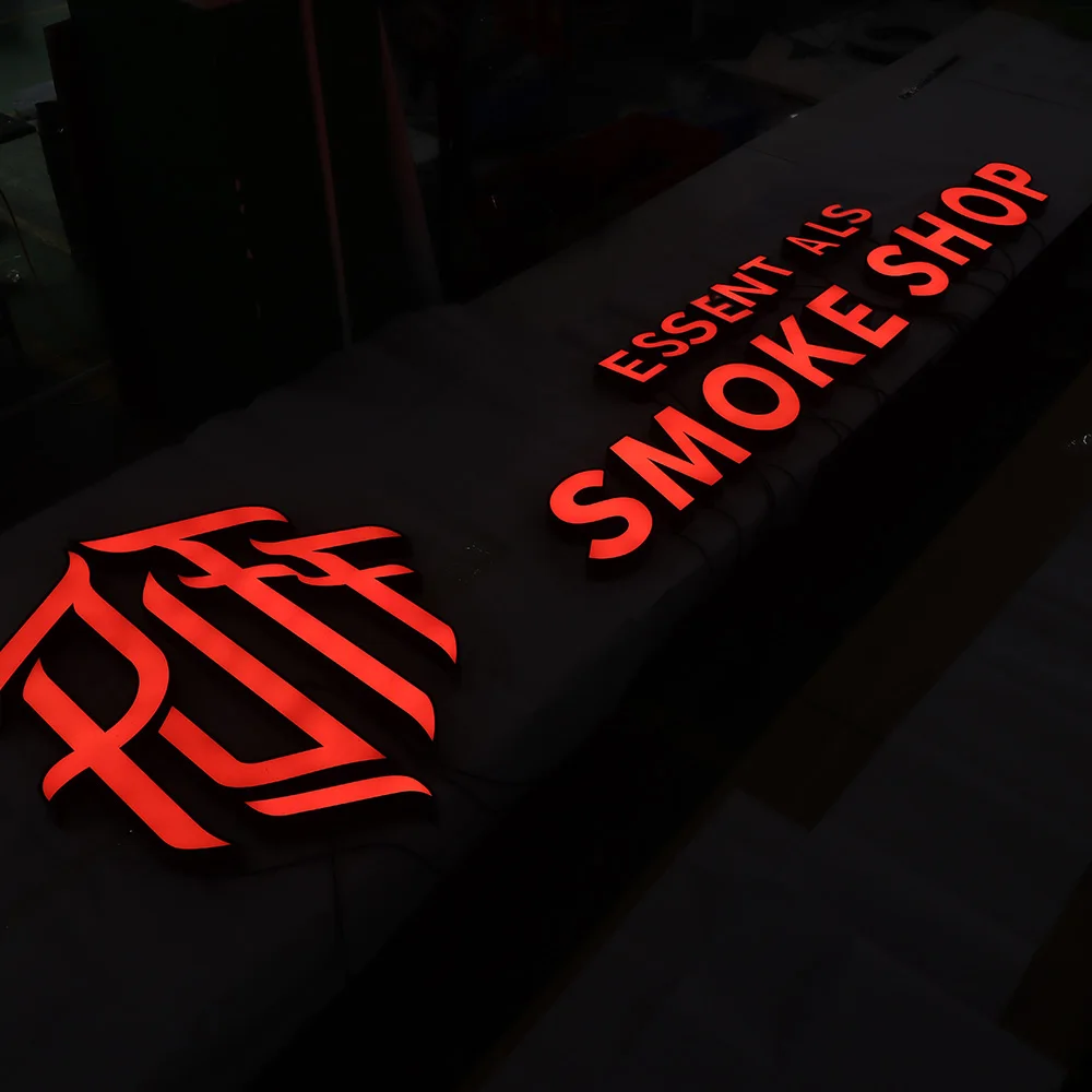 Custom made outdoor high brightness 12V light led channel letter signage metal stainless 3d acrylic led signs for smoke shop-5