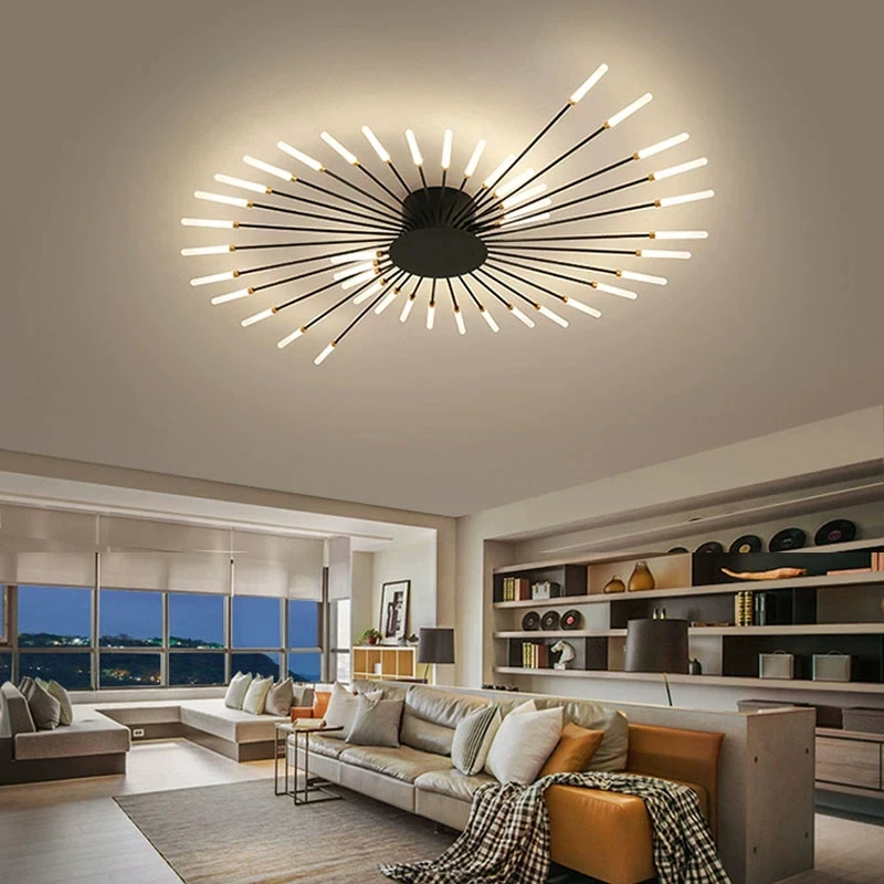 Modern LED Ceiling Lamp Living Room Dining Bedroom Ceiling Chandelier Lights Nordic Fireworks Design Home Decor Indoor Lighting-4