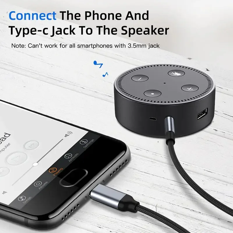 AUX Audio Cable Type-C USB C to 3.5mm Jack AUX Cord Car Speaker Headphone Adapter for Samsung Xiaomi Huawei Type-C Converter-4