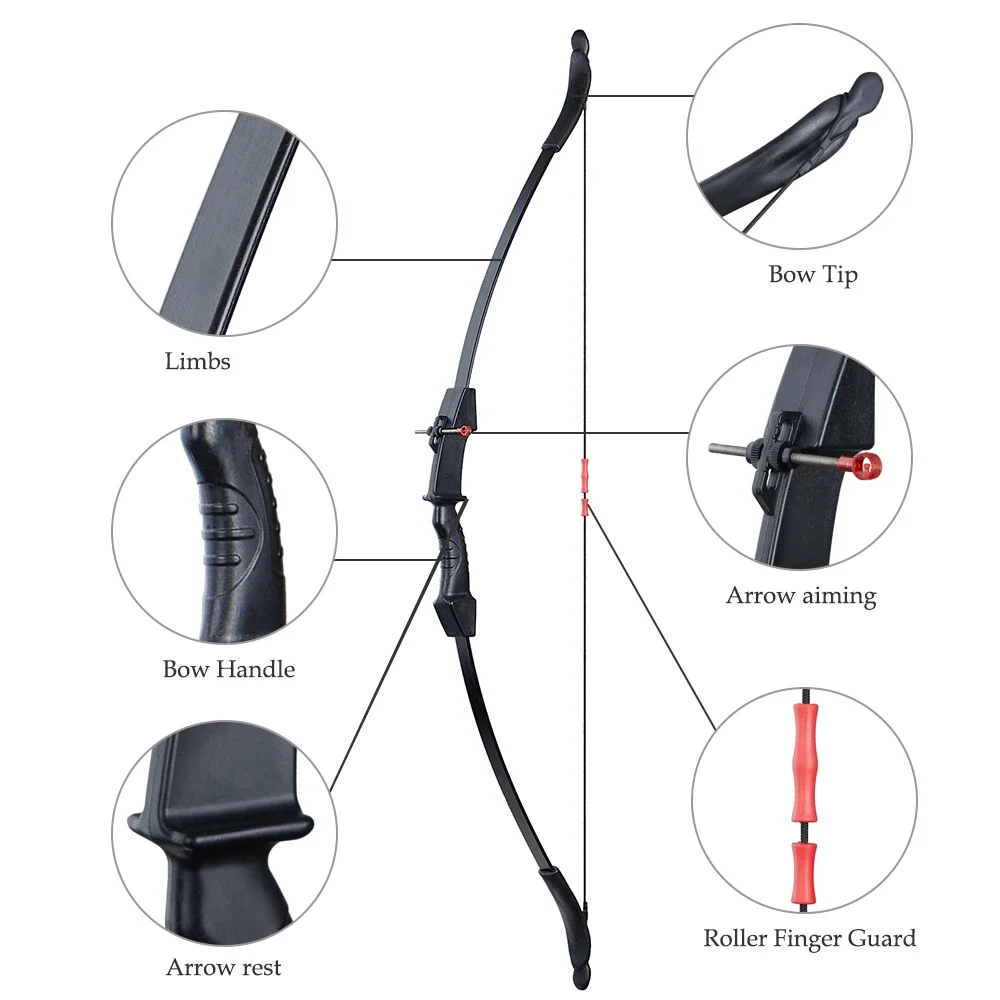Toparchery Recurve Bow for Kids 12-15lbs Take-down Bow for Children Outdoor Shooting Game-3