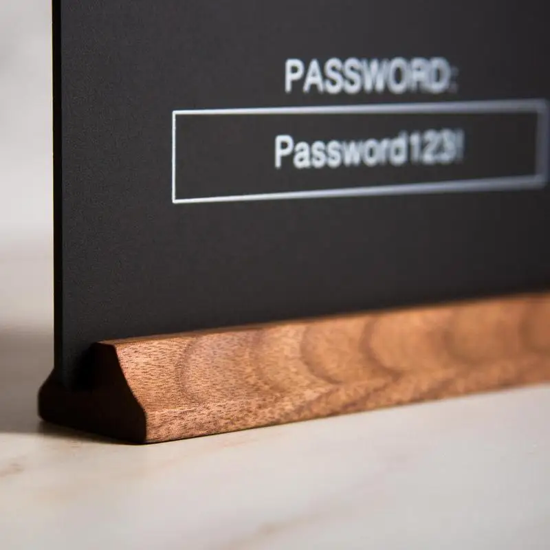 Wifi Sign 3d Acrylic Board With Wooden Base Public Shope Signage Restaurant Wifi Board For Handwriting Account & Password-4