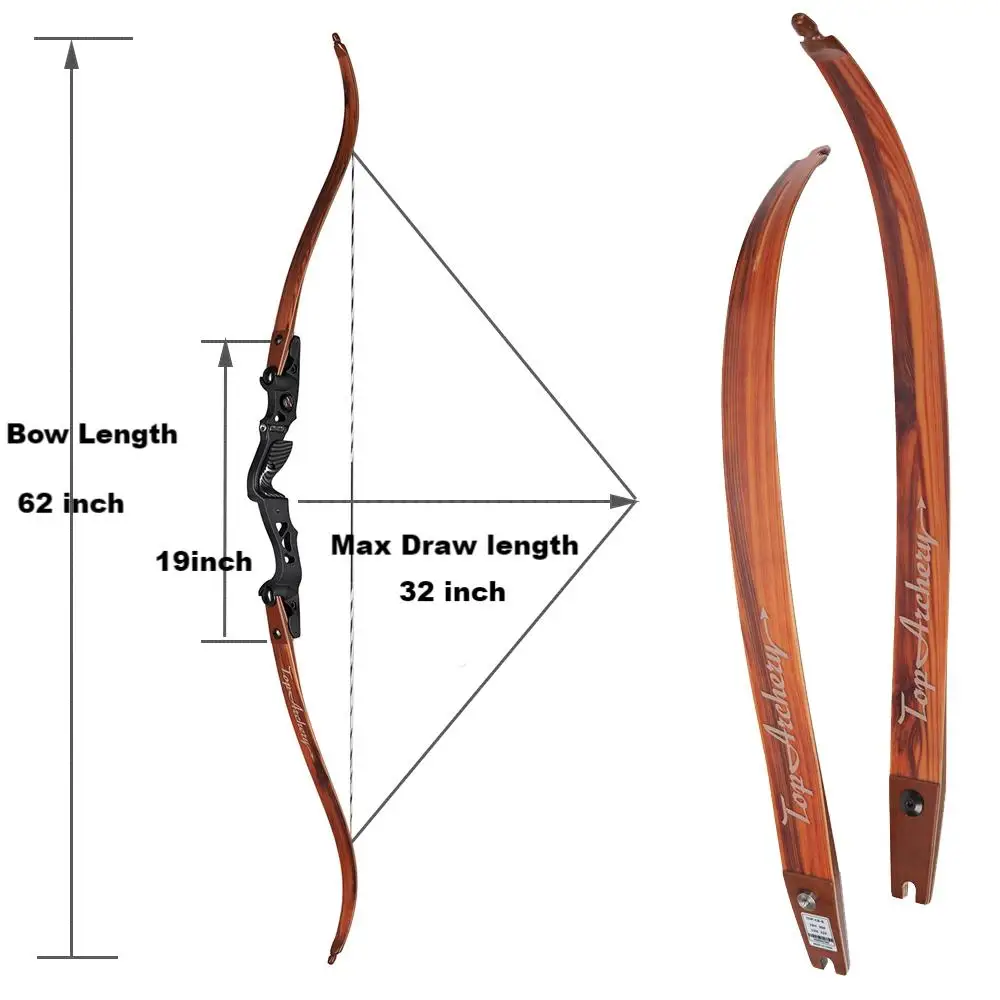 Archery 62Inch 25-60lbs ILF Recurve Bow 210FPS Aluminum Alloy Riser Competitive Take Down Bow Outdoor Shooting Accessories-2