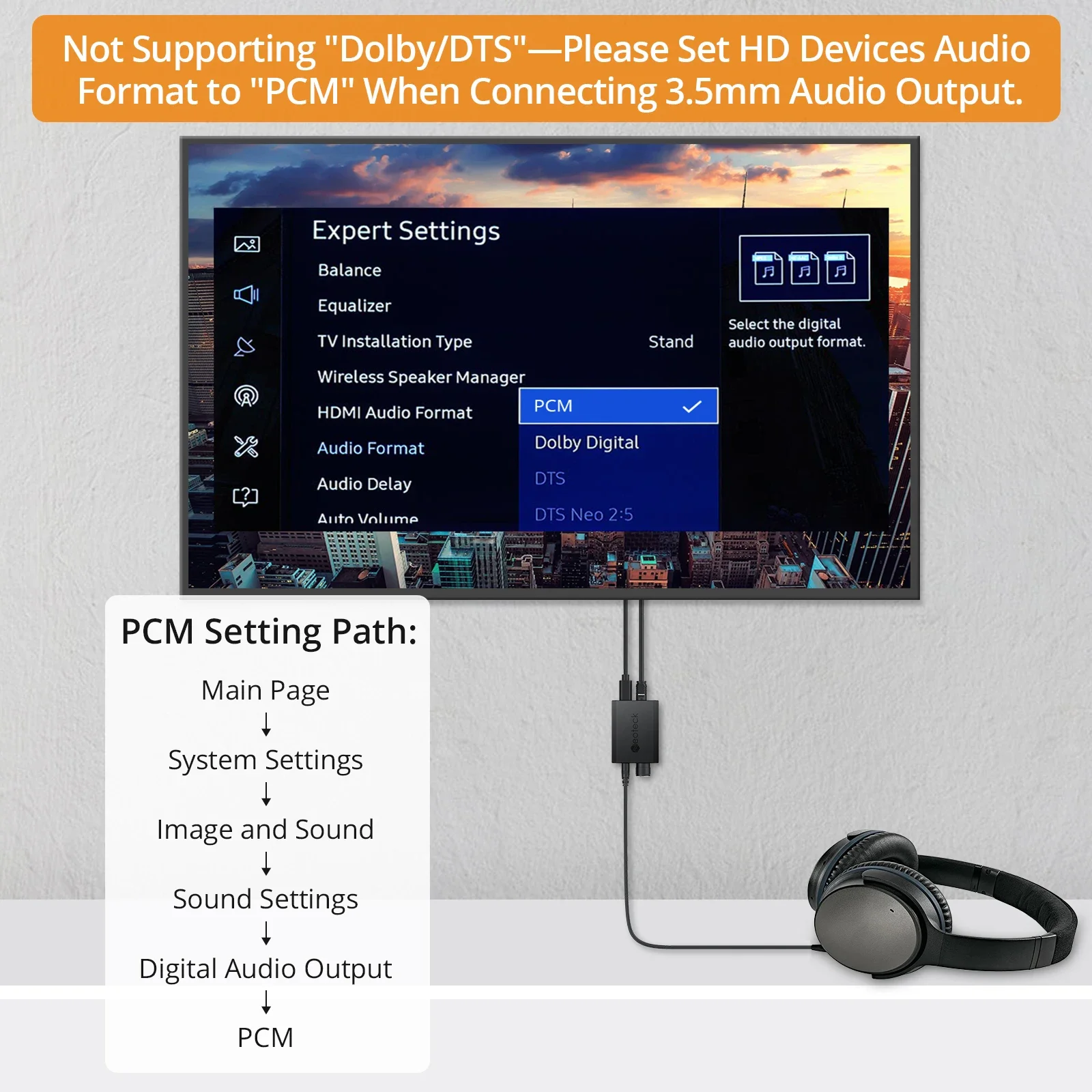 Neoteck 192kHz DAC Converter SPDIF To 3.5mm AUX Digital To Analog Audio Converter Optical Toslink To 3.5mm Audio Adapter-6