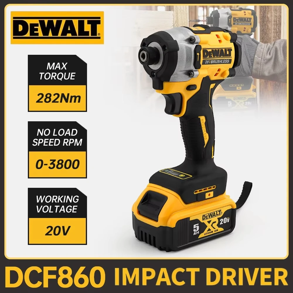 DEWALT DCF860 Brushless Impact Drill Compact Driver 282N.m 20V Cordless Electric Screwdriver Rechargeable Power Tools-2