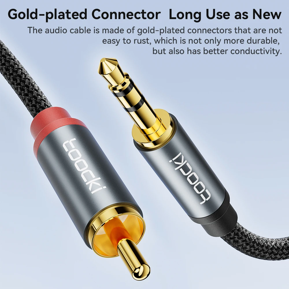 Toocki RCA Audio Cable 3.5mm Male to 2RCA Speaker Cable Male Splitter AUX 2 RCA Cord Jack for TV Box Amplifier DVD Player Wire-5