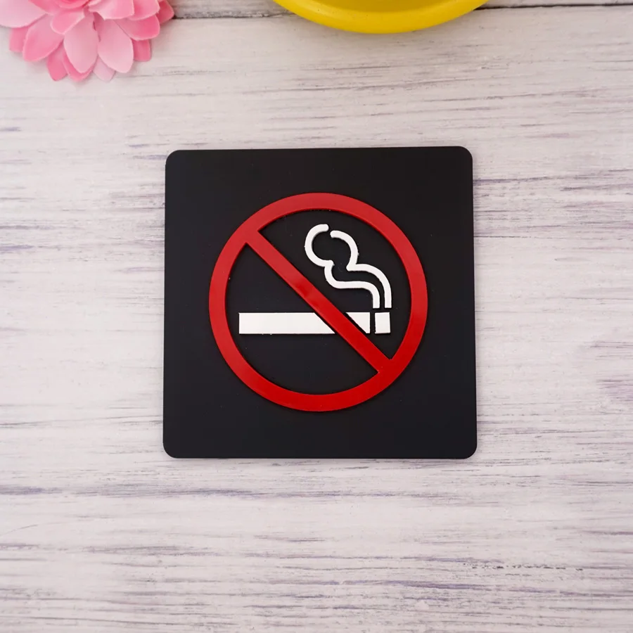 Black Ban Logo No Smoke Signage Wifi Sign No Photo Indicator Warning Sign for Public Area Acrylic Wall Sticker Hotel Decor-2