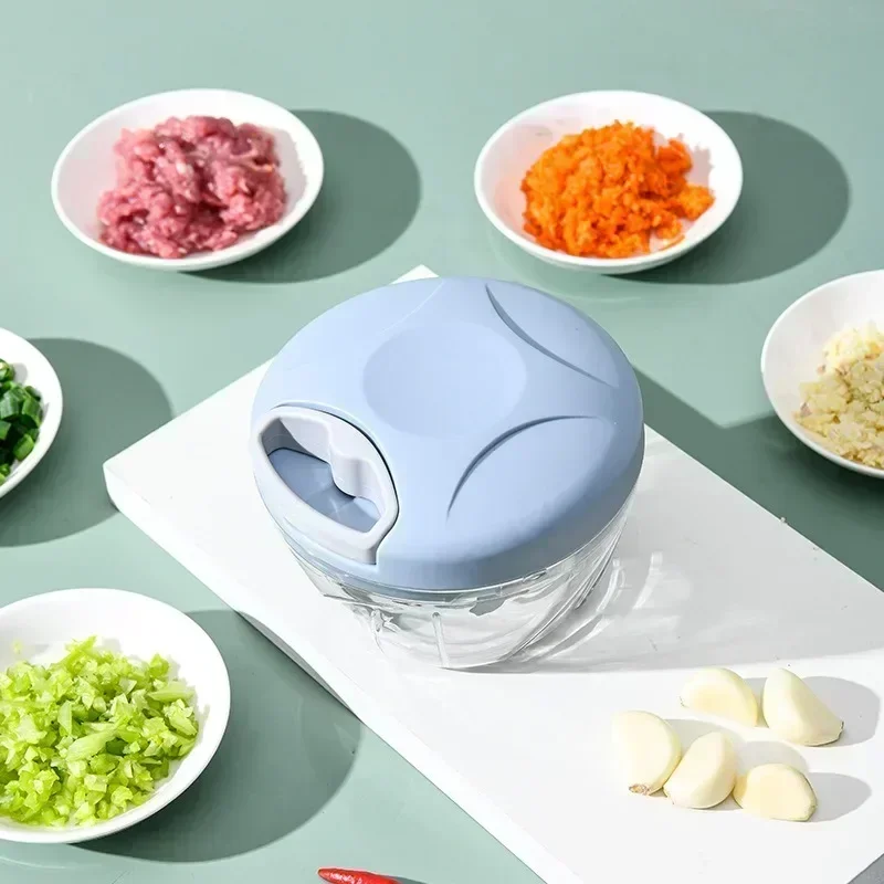 Crusher Vegetable Onion Cutter Kitchen Cooking Accessories 500/900ML Manual Meat Mincer Garlic Chopper Rotate GarlicPress-3