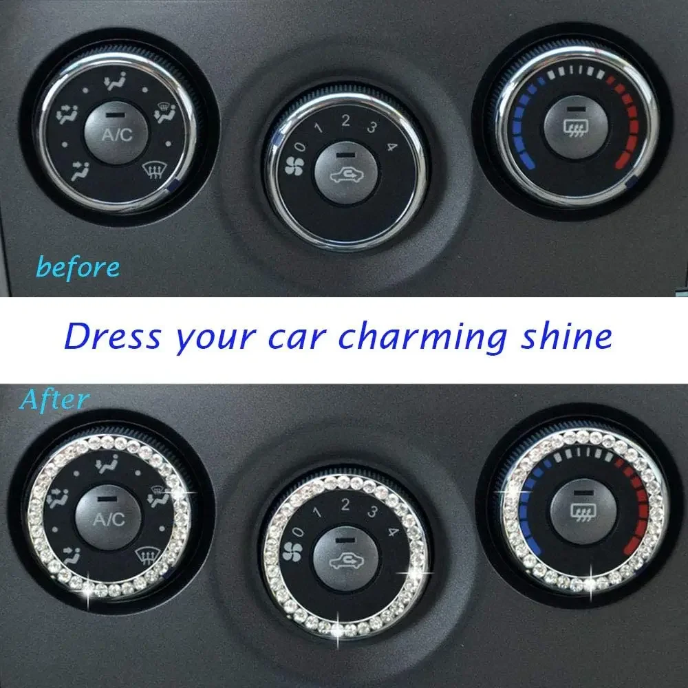 Car Ignition Key Ring Diamond Stickers for Auto Motorcycle Styling Decoration Key Circle Button Car Accessories-4