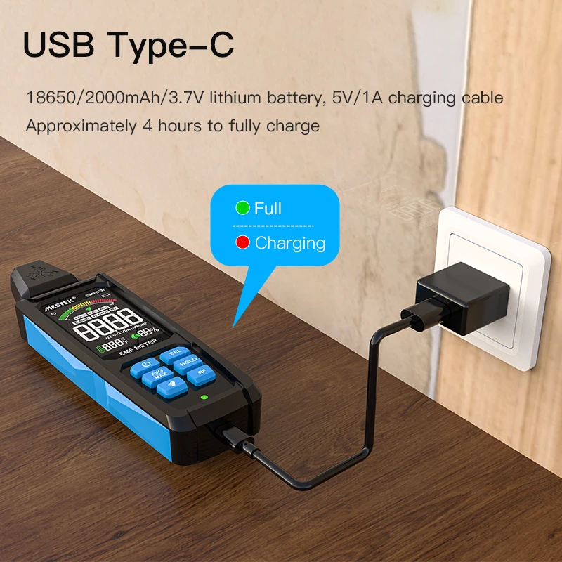 Mestek Emf Meter Electromagnetic Field Radiation Detector Rechargeable Counter Emission Dosimeter for Mobile Phone and Computer-4