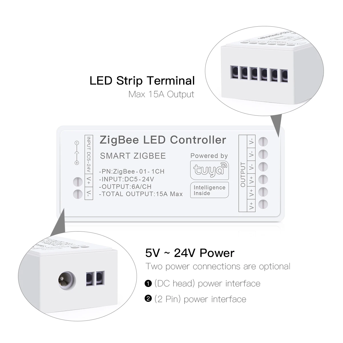 Zigbee 3.0 CCT RGBW RGB Controller LED Strip Lights Switch Dimmable Wifi Dimmer With Tuya Gateway HueBridge SmartThings Bridge-3