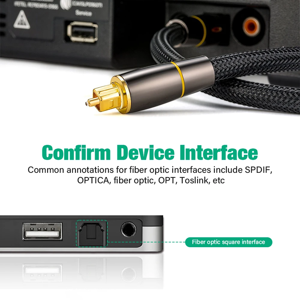 High quality Digital Optical Audio Cable Toslink SPDIF S/PDIF Coaxial Fiber optic Wire For Soundbar Amplifiers Blu-ray Subwoofer-3