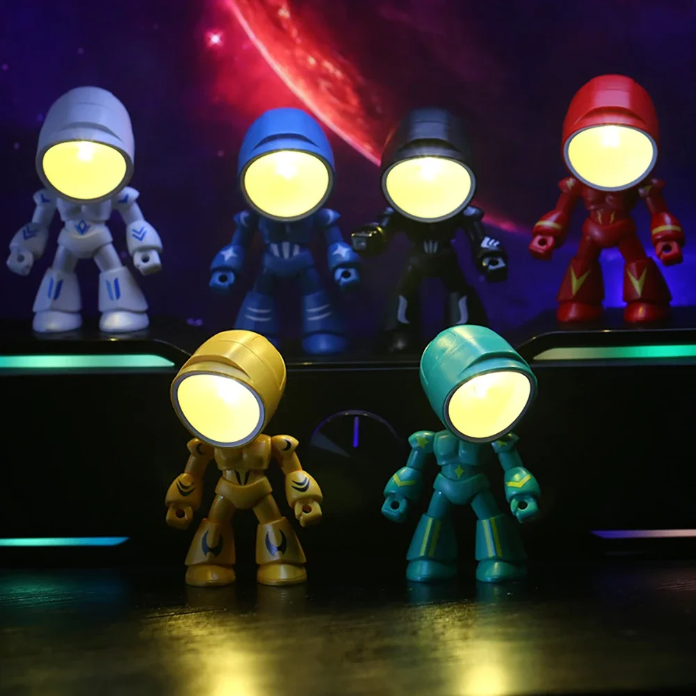 Mini Night Light LED Cartoon Cute Hero Police Desk Lamp Desktop Ornament Bedside Bedroom Table Lights Children Boy Holiday Gifts-4