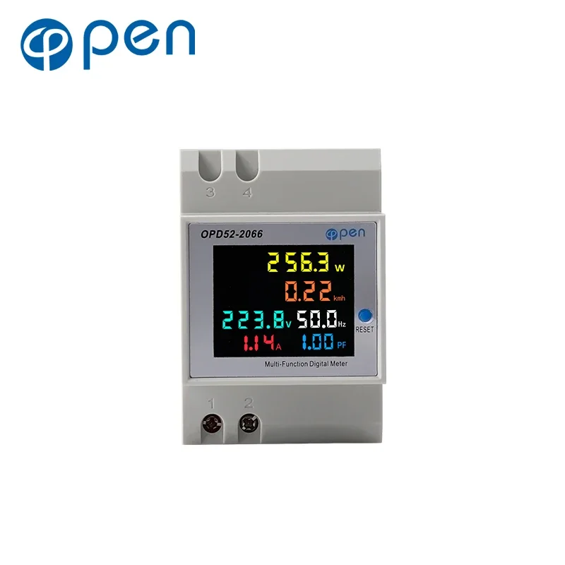 D52-2066 6IN1 din rail AC monitor 110V 220V 100A Voltage Current Power Factor Active KWH Electric energy Frequency meter VOLT AM-6