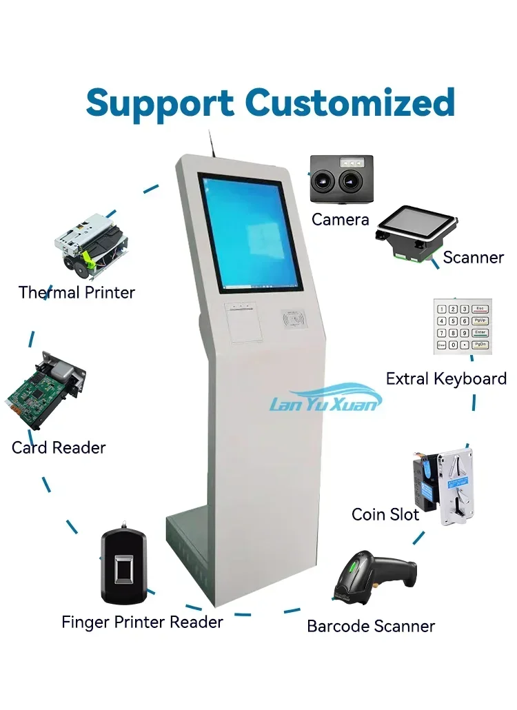 Ticket issuing kiosk queue management Wired type queue calling system for hospital clinic use-6