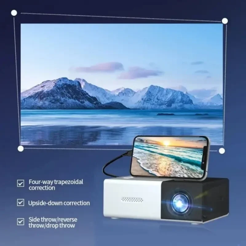 2025 Smart Projector 1000 Lumens, WiFi 6 Bluetooth 5.3, Android 12 with Auto Focus, 4K HD for Home Theater &  Outdoor Camping-6