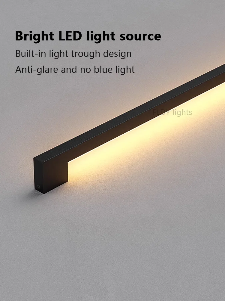 Modern Minimalist Long Wall Lamp LED Wall Mounted Light Indoor Living Room Bedroom Background Lamp Home Decora Fixtures 110/220V-5