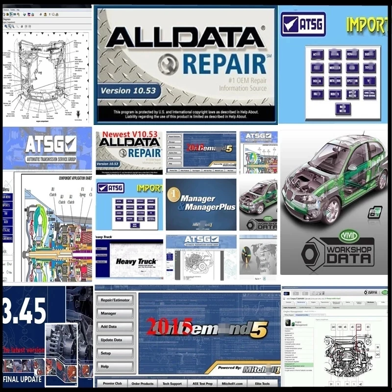 2024 Alldata 10.53 +Auto data 3.45 + Mi.chell 2015 + ATSG +Vivid Workshop + ElsaWin ET.A 8.3 Auto Repair Software 7 in 1TB HDD