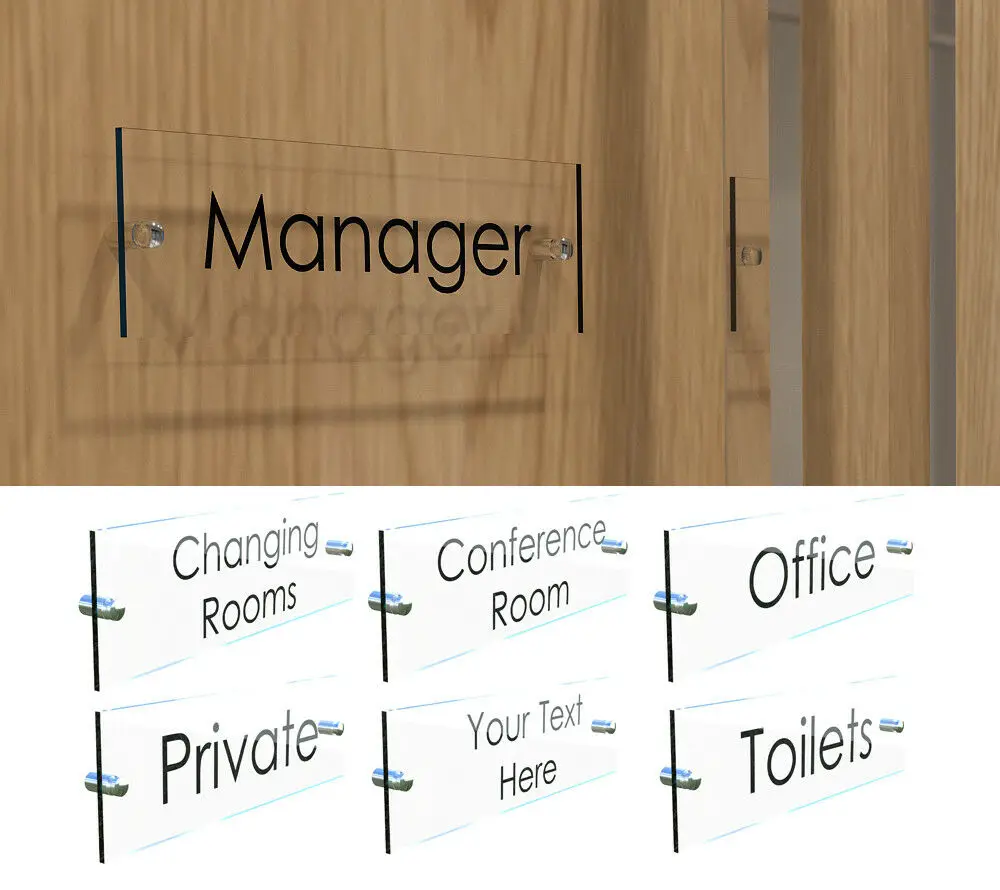 Office Door Wall House Number Sign Plaque- Quality Glass Effect Acrylic Perspex Signage Finished Item or Customized Item