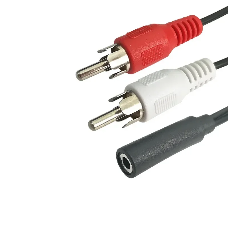 3.5 Audio Aux Socket Connector To Headphone Music Wire 3.5mm RCA Female  Jack Stereo Cable Y Plug  2  Male Adapter-6