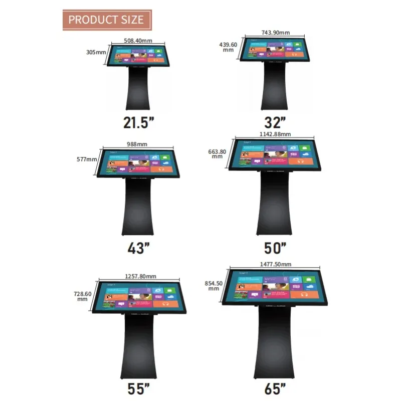 43 50 55 65 Inch Floor Standing Interactive Touch Screen Display Kiosk Android Information Kiosk Self Service Kiosk-2