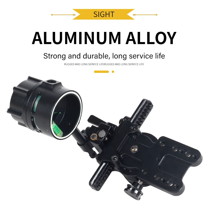 Compound Bow Sight 4X/6X/8X Lenses Single Pin Archery Pulley Sight with Adjustable Aluminum Alloy Sight for Hunting Accessorie-3