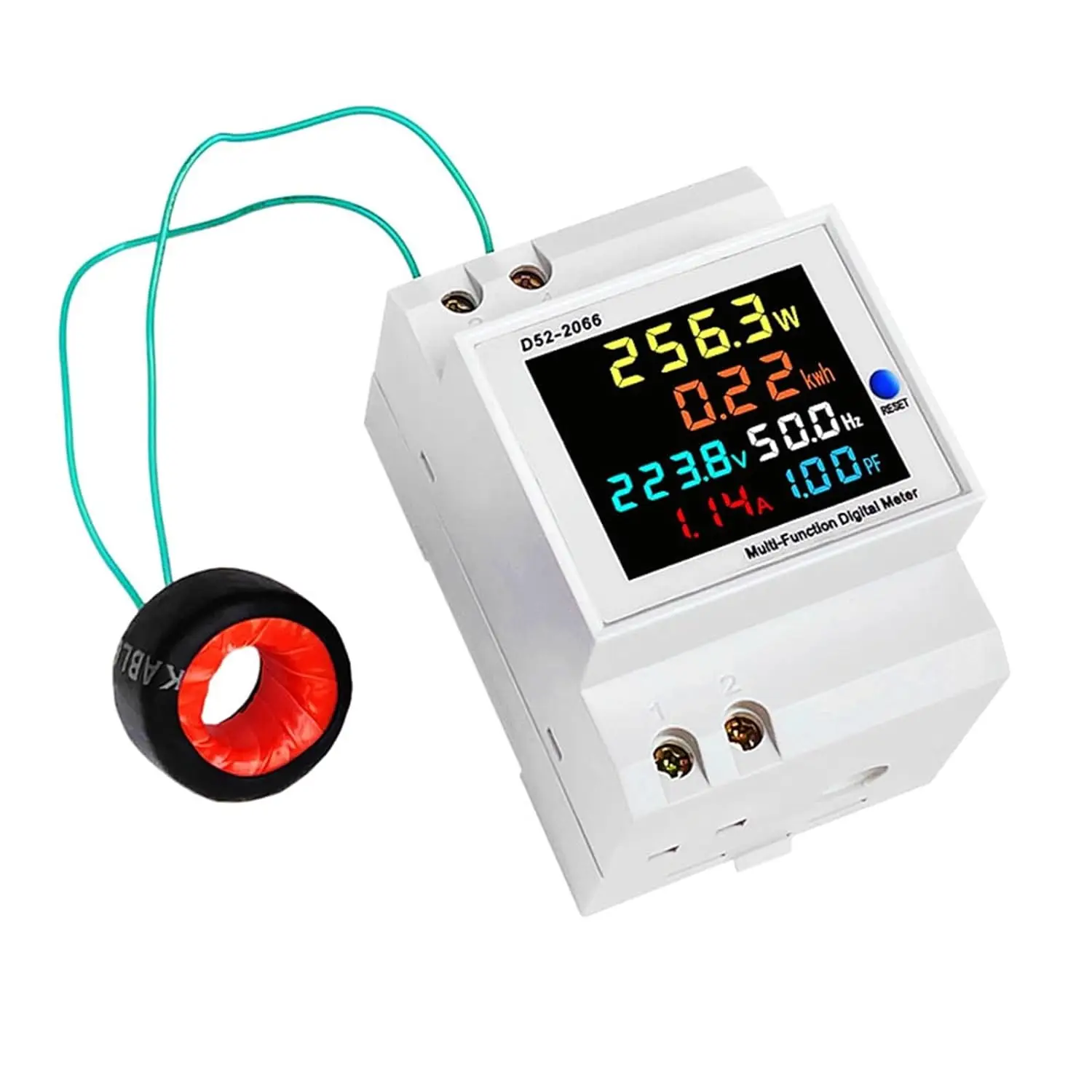 Single Phase Energy Meter Din Rail Electricity Usage Monitor AC 40-300V 100A Voltmeter Ammeter Watt Kwh Frequency Power Meter-2