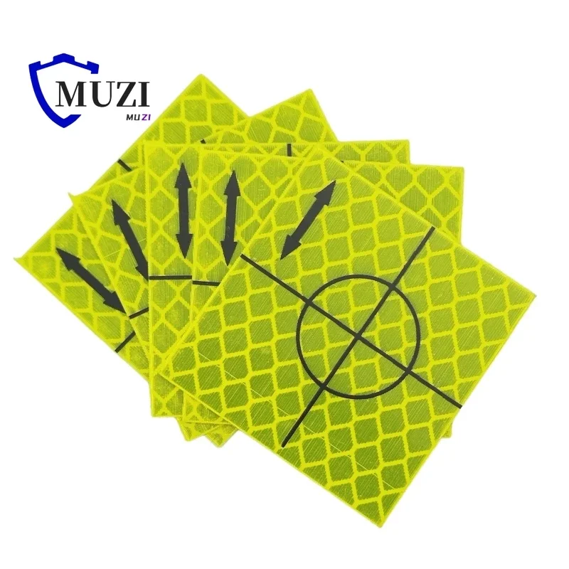 100pcs Size 20 30 40 50 60 80mm Reflector Sheet For Total Station Survey Geography Fluorescent Green Sheet Reflective Sticker-6