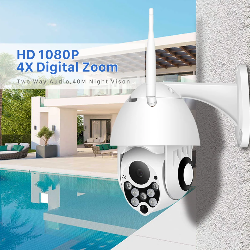 YCC365 Plus PTZ Wifi Camera Outdoor 1080P HD CCTV Security Camera 4x Zoom Waterproof Speed Dome Wireless Surveillance Camera New-2