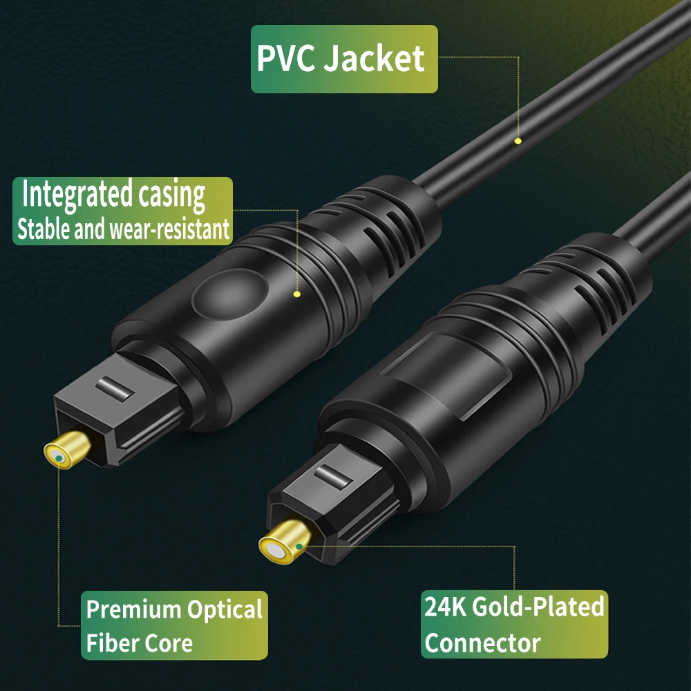 Digital Optical Audio Toslink Cable HIFI 5.1 SPDIF Coaxial Cable for Amplifiers Subwoofer TV box PS4 360  Soundbar speaker Fiber-4