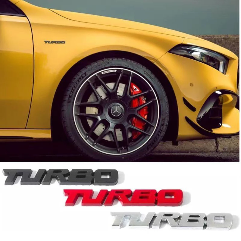 Car Sticker Turbocharged Turbo Metal Alloy 3D Badge Car Modification Accessories Rear Marked Side Marking Decorative Car-Sticker-3