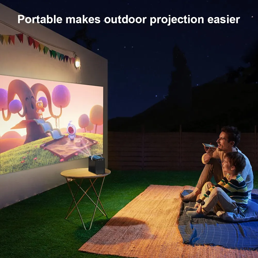 HONGTOP Android Smart Mini Projector 300ANSI Lumen Portable Projector 4K with WIFI Bluetooth 1080P Home Movie Theater Beamer-4