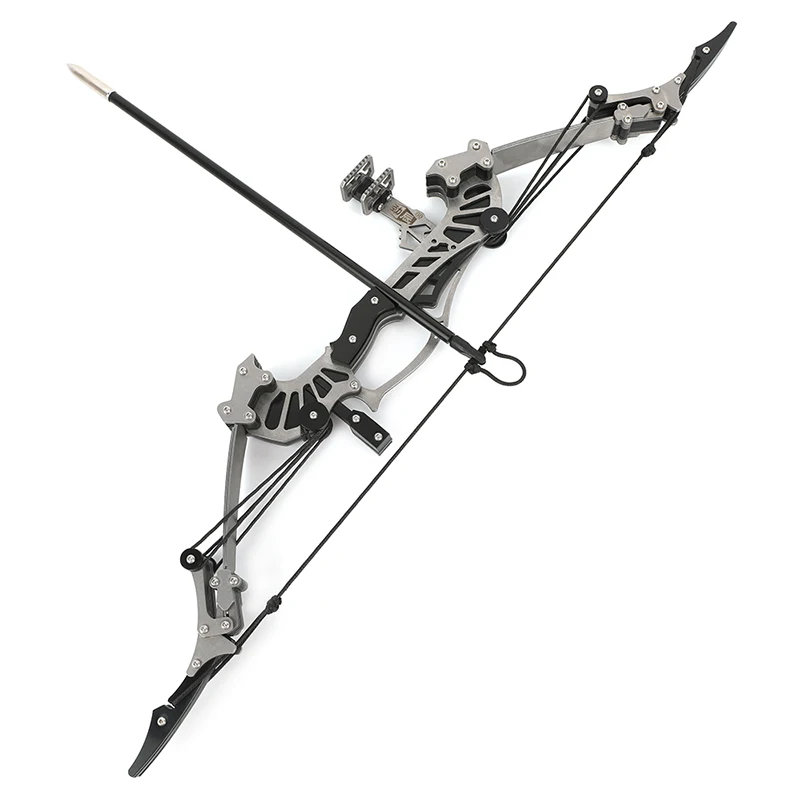1 Set 16.4 Inch Mini Compound Bow Stainless Steel 16 Ibs Dyneema Bow String with Arrow for Archery Shooting Hunting Outdoor Spor-6