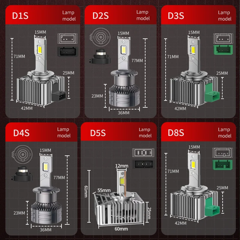 D SERIES D1S D3S LED Car Headlights Bulbs D2R D2S D4R D4S D5S D8S Turbo Lights 6000K 70W Auto Lamp Plug&Play  HID Conversion Kit-6