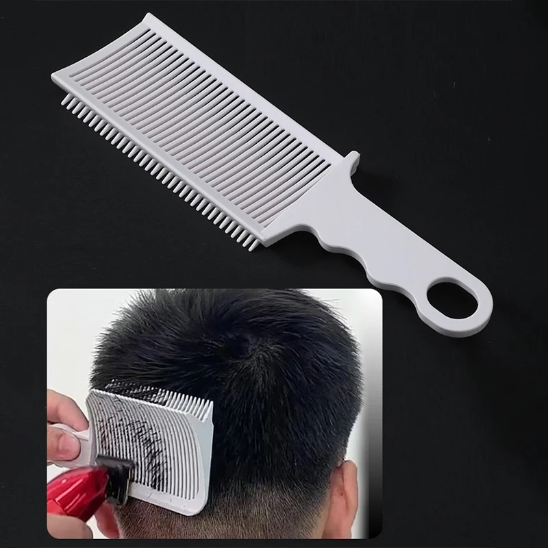 2PCS Kit Upgrade Barber Flat Top Hair Cut Combs Men's Arc Design Curved Positioning Hair Clipper Combs Salon Hairdresser Tools-2