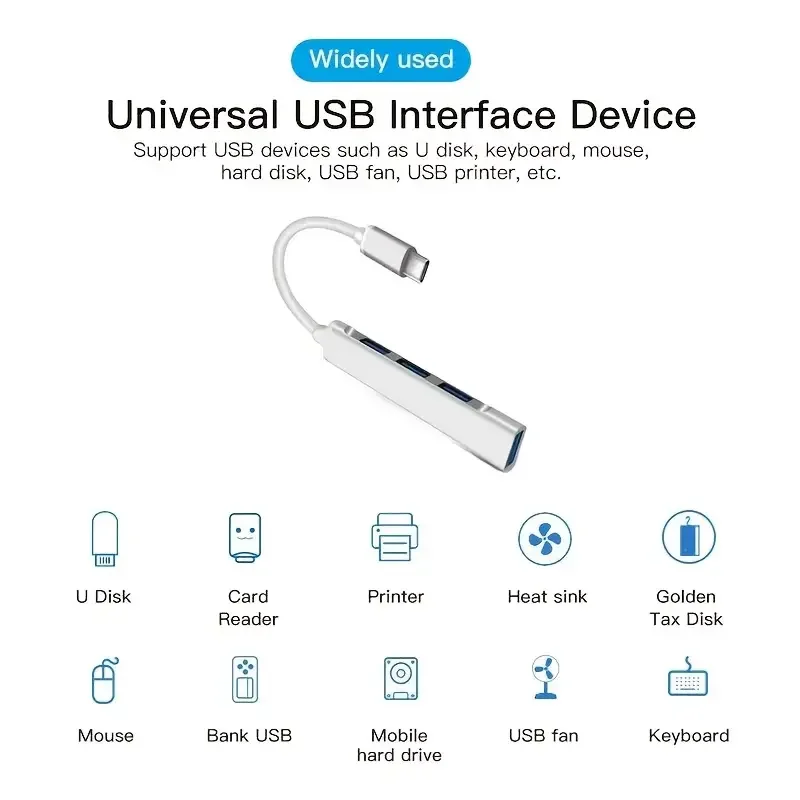 4Port USB 3.0 Hub USB Hub High Speed type c Splitter 5Gbps For PC Computer Accessories Multiport HUB 4 USB 3.0 2.0 Ports-3