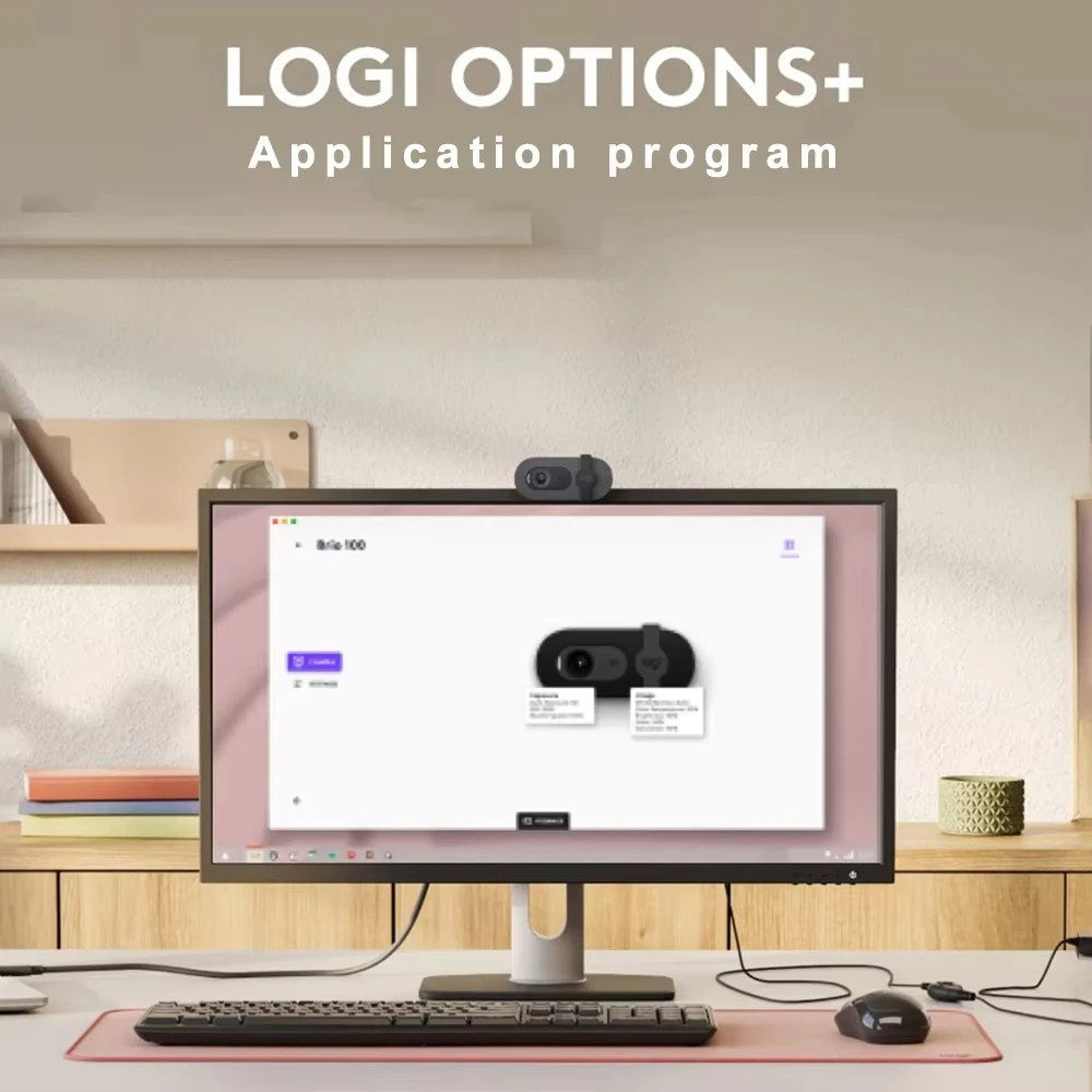 Logitech Brio 90 HD 1080p webcam with automatic light balancing, integrated privacy shutter, and built-in microphone Webcam-3